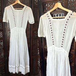 Vintage 1970s Gunne Sax Style Prairie Dress - Victorian Cotton Cottagecore